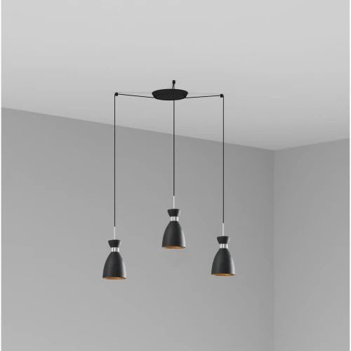 Faro - Retro Lampe Suspension Noire Et Cuivre 3L E14 50/60Hz 8W IP20 classe I 100V-240V