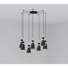 Faro - Retro Lampe Suspension Noire Et Cuivre 7L E14 50/60Hz 8W IP20 classe I 100V-240V