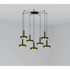 Faro - Whizz Lampe Suspension Noire/Or 7L E27 50/60Hz 15W IP 20 classeII 100V-240V