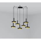 Faro - Whizz Lampe Suspension Noire/Or 7L E27 50/60Hz 15W IP 20 classeII 100V-240V