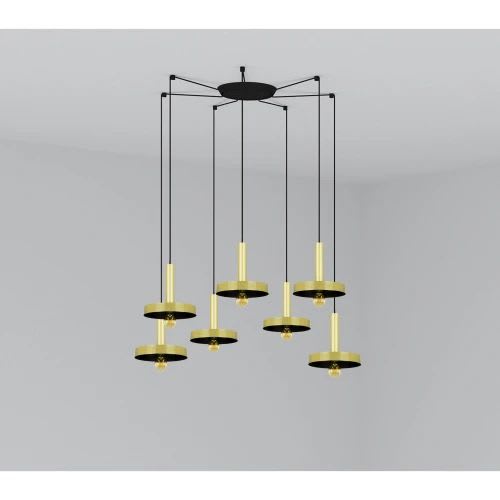 Faro - Whizz Lampe Suspension Or/Noire 7L E27 50/60Hz 15W IP 20 classeII 100V-240V