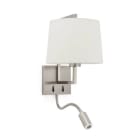 Faro - Frame Lampe Applique Nickel Mat/Beige Avec Lecteur Led E27 50/60Hz 15WIP 20 clas