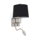 Faro - Frame Lampe Applique Nickel Mat/Noire Avec Lecteur Led E27 50/60Hz 15WIP 20 clas