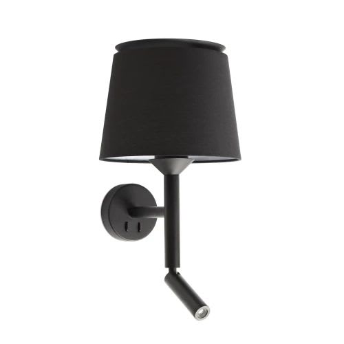 Faro - Savoy Lampe Applique Avec Lecteur Noire/Noire E27 50/60Hz 15W IP 20classe II 100
