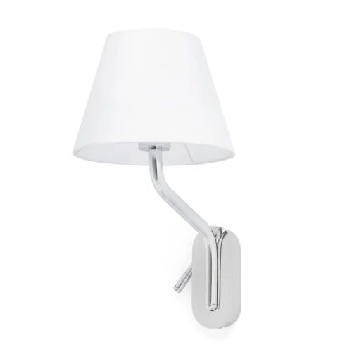 Faro - Eterna Lampe Applique Avec Lecteur Droite Chrome/Blanc E27 50/60Hz 15W IP20 clas