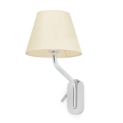 Faro - Eterna Lampe Applique Avec Lecteur Droite Chrome/Beige E27 50/60Hz 15W IP20 clas