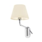 Faro - Eterna Lampe Applique Avec Lecteur Gauche Chrome/Beige E27 50/60Hz 15W IP20 clas