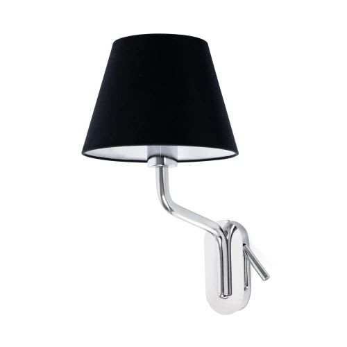 Faro - Eterna Lampe Applique Avec Lecteur Gauche Chrome/Noire E27 50/60Hz 15W IP20 clas