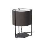 Faro - Drum Lampe De Table Avec Un Noire/Gris E27 50/60Hz 15W IP20 classe II 100V-240V