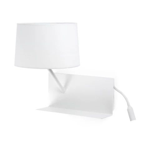 Faro - Handy Lampe Applique Blanche Avec Lecteur Led Gauche E27 50/60Hz 15WIP 20 classe