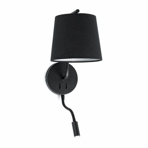 Faro - Berni Lampe Applique Noire Avec Lecteur Led E27 50/60Hz 15W IP20 classe I 100V-2