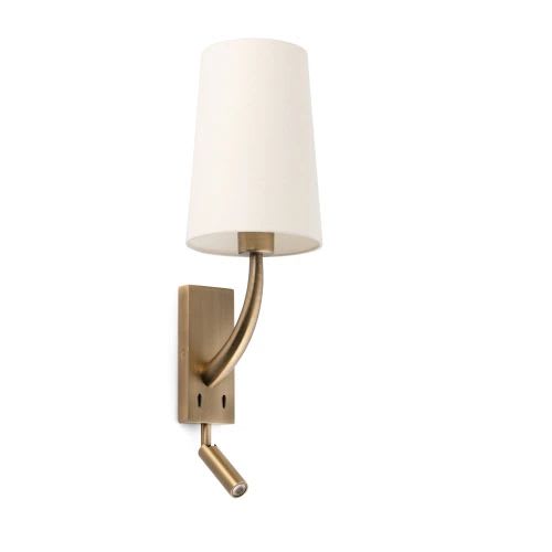 Faro - Rem Lampe Applique Vieil Or/Beige Avec Lecteur Led E27 50/60Hz 15WIP 20 classe I