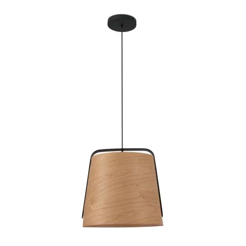 Faro - Stood Lampe Suspension Noire Et Bois E27 50/60Hz 15W IP 20classe II 100V-240V