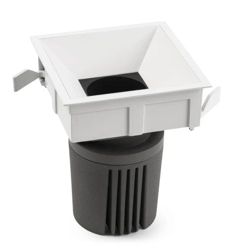 Faro - Deep90 Encastrable Carré Blanc 15° P. White Cri95 Spread COB LED39W IP 23 1050mA