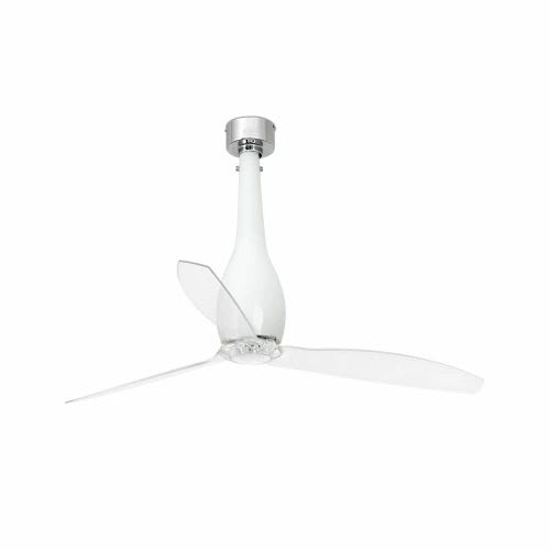 Faro - Eterfan Ventilateur De Plafond Blanc Brillant/Transparent Avec Moteur Dc Smart 5