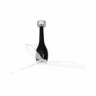 Faro - Eterfan Ventilateur De Plafond Noir Brillant/Transparent Avec Moteur Dc 50/60Hz