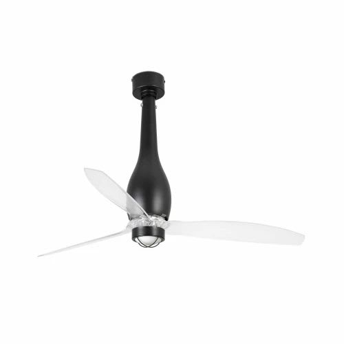 Faro - Eterfan Led Ventilateur De Plafond Noir Mat/Transparent Avec Moteur Dc SMDLED 50