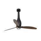 Faro - Eterfan Led Ventilateur De Plafond Noir Mat/Bois Avec Moteur Dc SmartSMD LED 50/