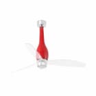 Faro - Eterfan Led Ventilateur De Plafond Rouge Brillant/Transparent Avec Moteur Dc SMD