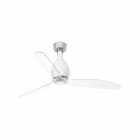 Faro - Mini Eterfan Ventilateur De Plafond Blanc Brillant/Transparent Avec Moteur Dc 50