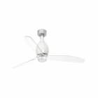 Faro - Mini Eterfan Led Ventilateur De Plafond Blanc Brillant/Transparent Avec Moteur D