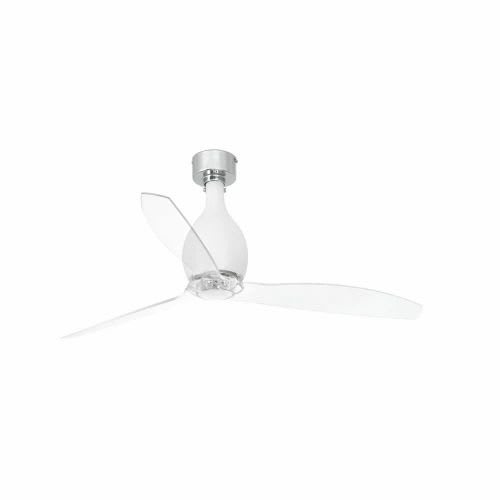 Faro - Mini Eterfan Ventilateur De Plafond Blanc Mat/Transparent Avec Moteur Dc Smart50