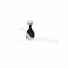 Faro - Mini Eterfan Ventilateur De Plafond Noir Brillant/Transparent Avec Moteur Dc Sma