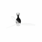 Faro - Mini Eterfan Led Ventilateur De Plafond Noir Mat/Transparent Avec Moteur DcSmart
