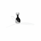 Faro - Mini Eterfan Ventilateur De Plafond Noir Mat/Transparent Avec Moteur Dc Smart50/