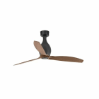Faro - Mini Eterfan Ventilateur De Plafond Noir Mat/Bois Avec Moteur Dc Smart50/60Hz IP
