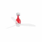 Faro - Mini Eterfan Led Ventilateur De Plafond Rouge Brillant/Transparent Avec Moteur D