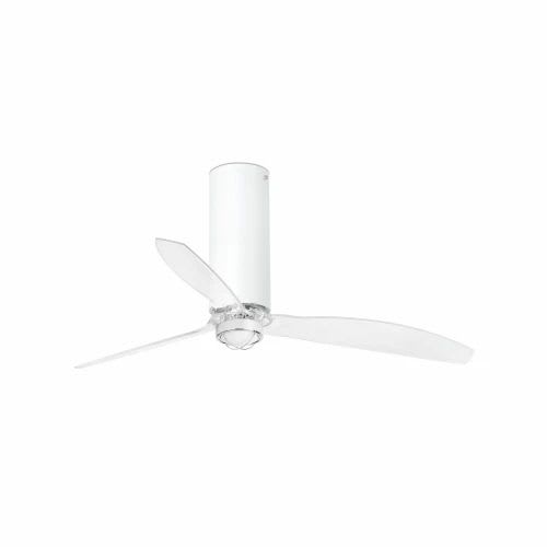 Faro - Tube Fan Led Ventilateur De Plafond Blanc Brillant/Transparent Avec Moteur DcSMD