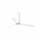 Faro - Tube Fan Ventilateur De Plafond Blanc Brillant/Transparent Avec Moteur Dc 50/60H