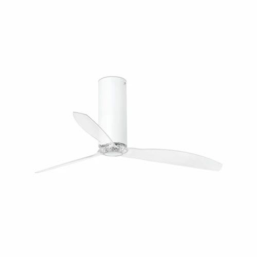 Faro - Tube Fan Ventilateur De Plafond Blanc Brillant/Transparent Avec Moteur Dc Smart5