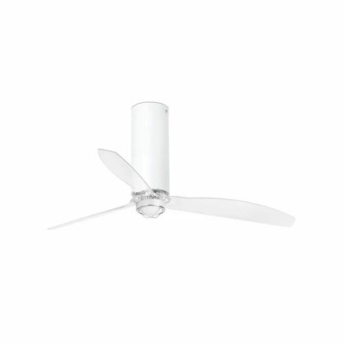 Faro - Tube Fan Led Ventilateur De Plafond Blanc Mat/Transparent Avec Moteur DcSmart SM