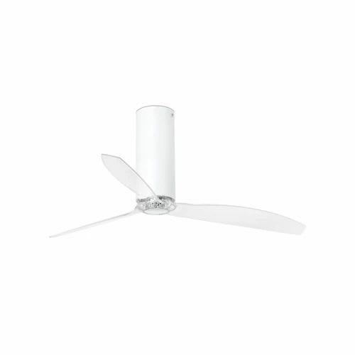 Faro - Tube Fan Ventilateur De Plafond Blanc Mat/Transparent Avec Moteur Dc Smart50/60H