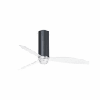 Faro - Tube Fan Led Ventilateur De Plafond Noir Brillant/Transparent Avec Moteur DcSmar