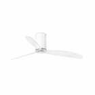 Faro - Mini Tube Fan Ventilateur De Plafond Blanc Brillant/Transparent Avec Moteur DcSm