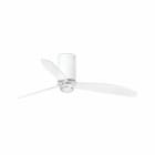Faro - Mini Tube Fan Led Ventilateur De Plafond Blanc Mat/Transparent Avec MoteurDc Sma