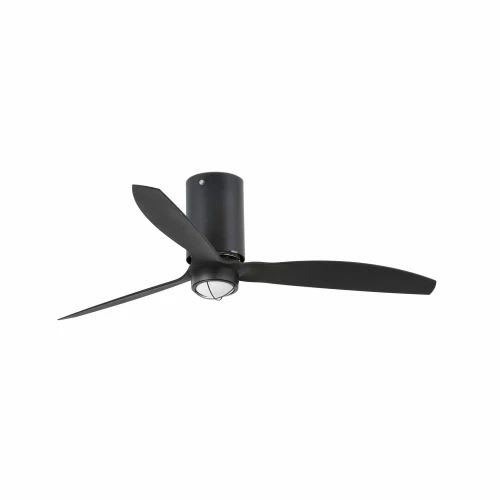 Faro - Mini Tube Fan Led Ventilateur De Plafond Noir Mat Avec MoteurDc SMD LED 50/60Hz