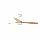 Faro - PUNT LED Ventilateur de plafond blanc/bois clair avec moteur DC SMDLED 50/60Hz 2