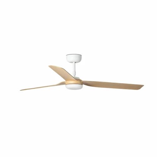 Faro - PUNT Ventilateur de plafond blanc/bois clair avec moteur DC SMART 50/60Hz35W IP