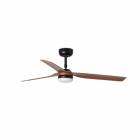 Faro - PUNT LED Ventilateur de plafond noir/bois foncé avec moteur DC SMDLED 50/60Hz 24