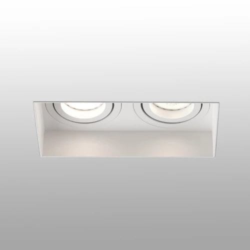 Faro - Hyde Lampe Encastrable Blanche Carré Orientable Sans Encadrement 2L GU10 50/60Hz