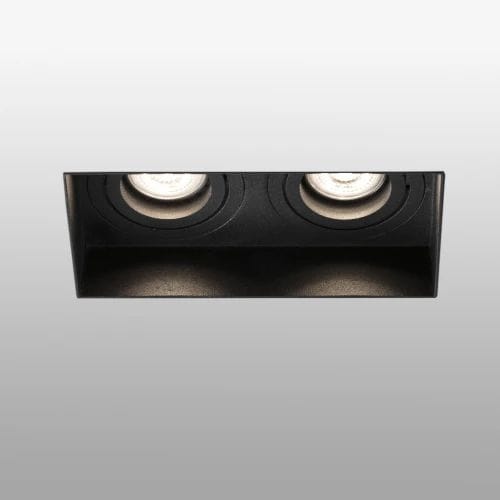 Faro - Hyde Lampe Encastrable Noir Carré Orientable Sans Encadrement 2L GU10 50/60Hz8W