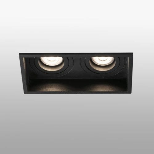 Faro - Hyde Lampe Encastrable Noir Carré Orientable 2L GU10 50/60Hz 8W IP20 classe I