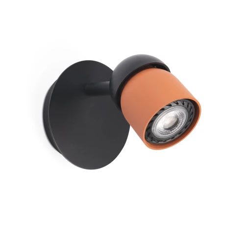 Faro - Coco Lampe Applique Noir/Terracotta 1L GU10 50/60Hz 8W IP 20 classeI 100V-240V