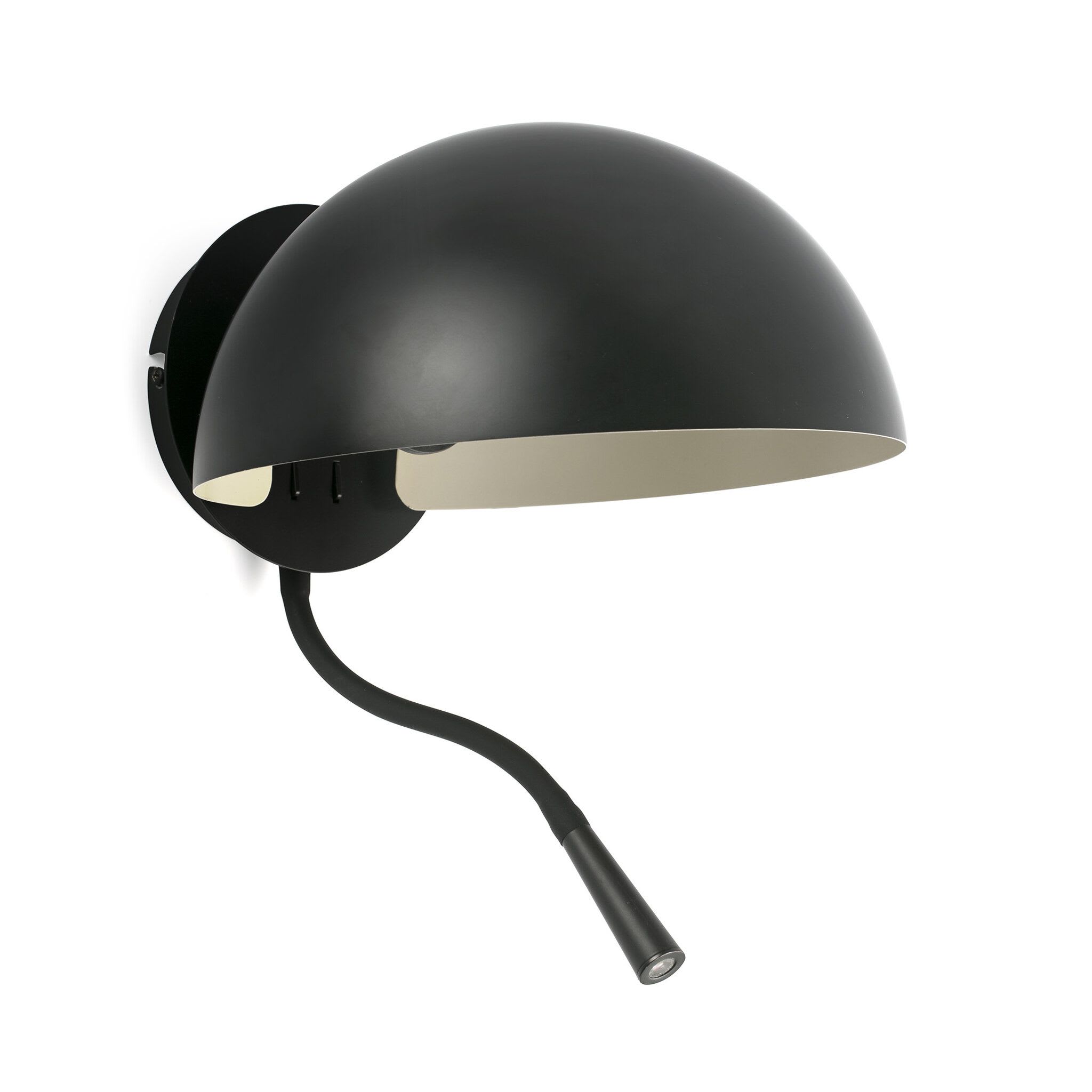 Faro - Dominica Lampe applique noire avec lecteur