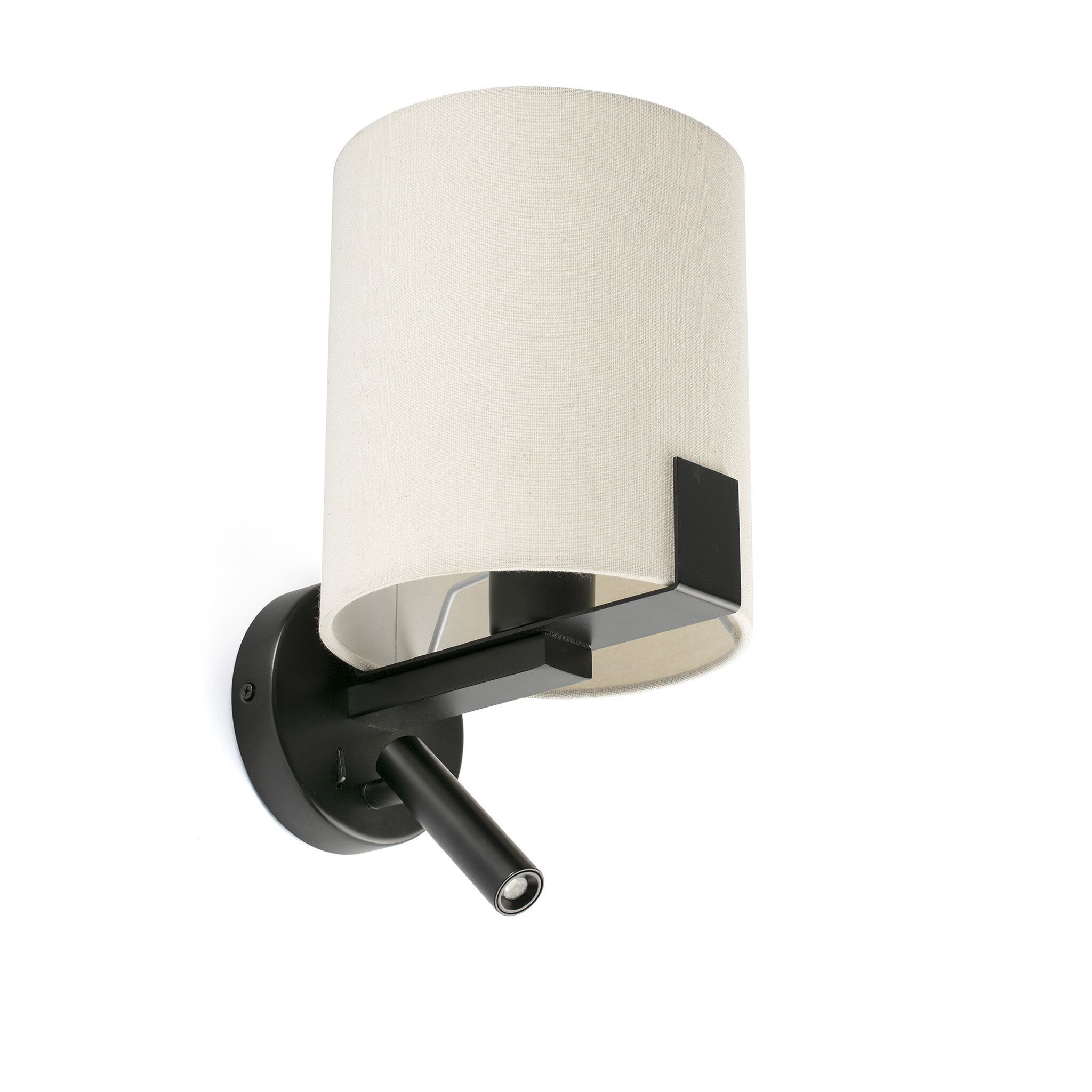 Faro - Nila Lampe applique noire et blanc cassé avec lecteur