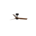 Faro - Mini Punt Tub S LED Ventilateur noir/bois foncé DC smart